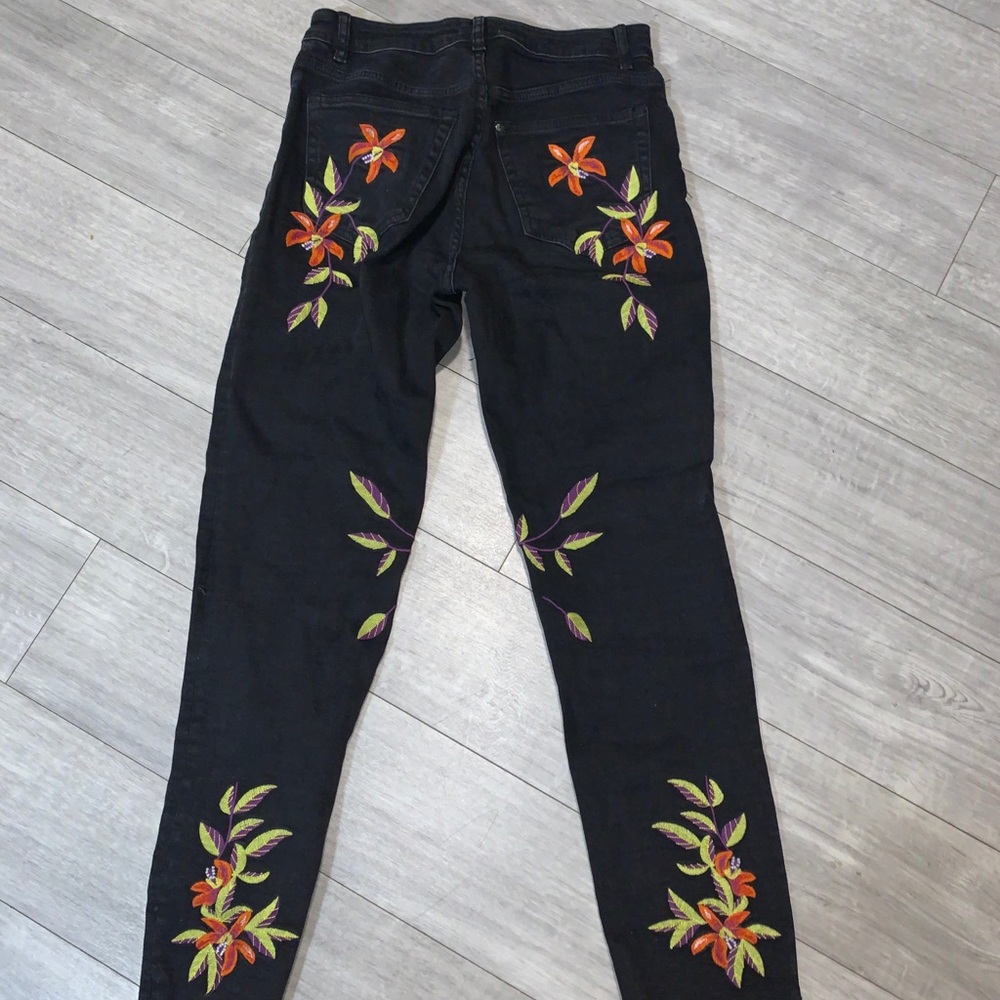 Floral jeans